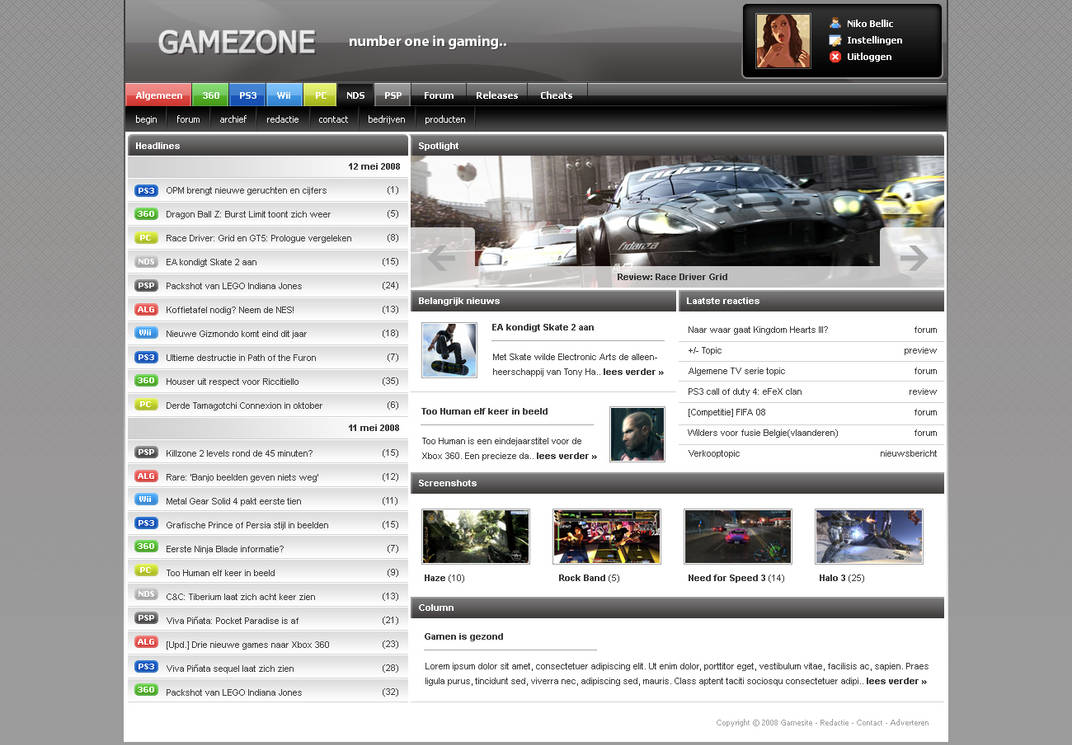 Gaming Layout by ZheroNL on DeviantArt