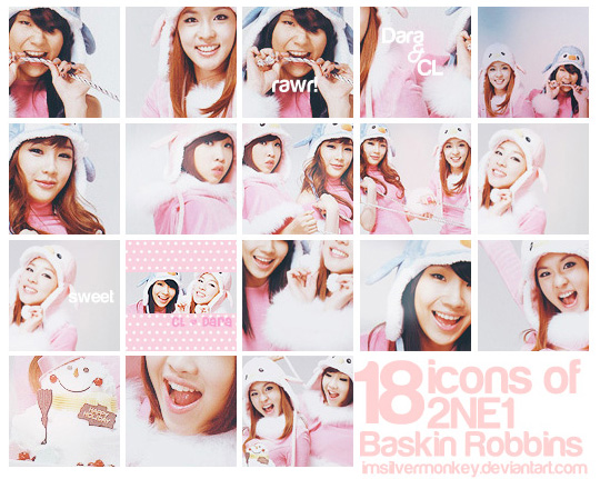 2NE1 Baskin Robbins icon batch