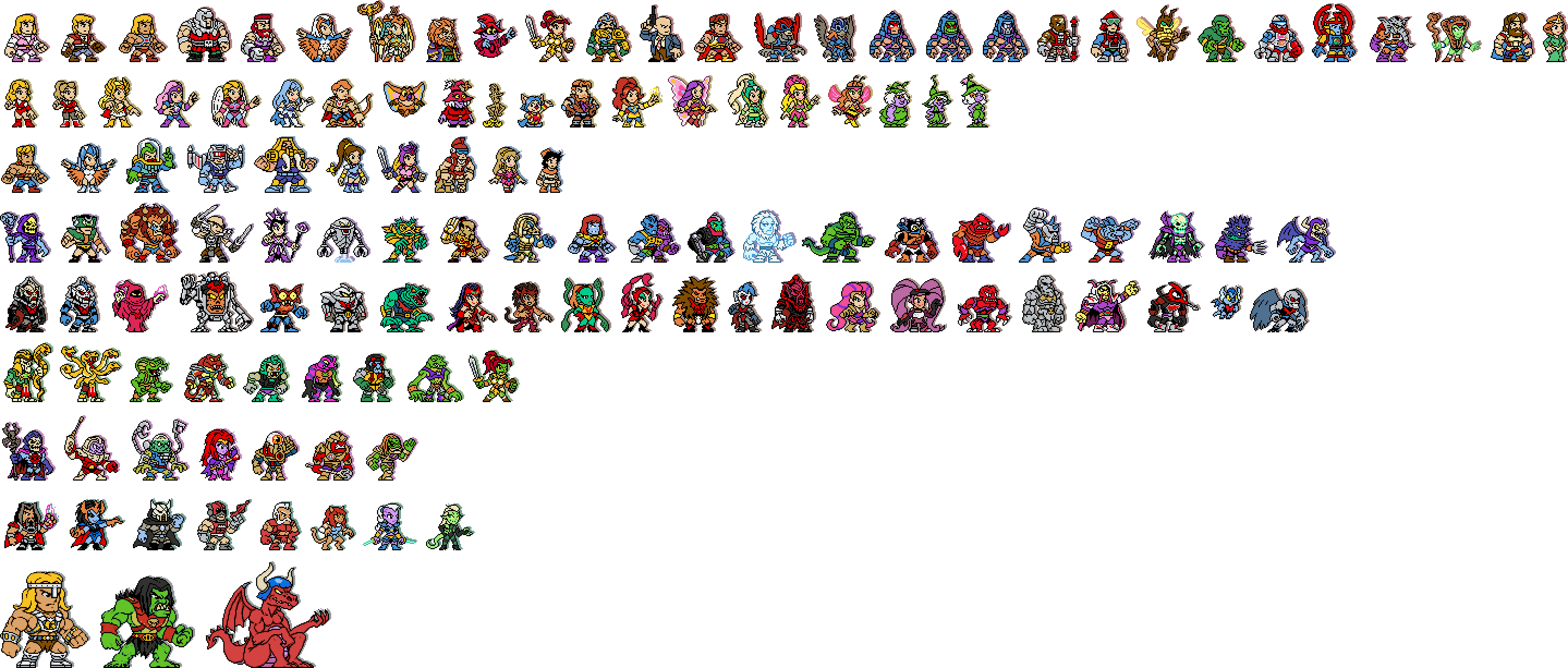 Sprite Mini Cartoon Mini MOTU sprites by bot-chan on DeviantArt