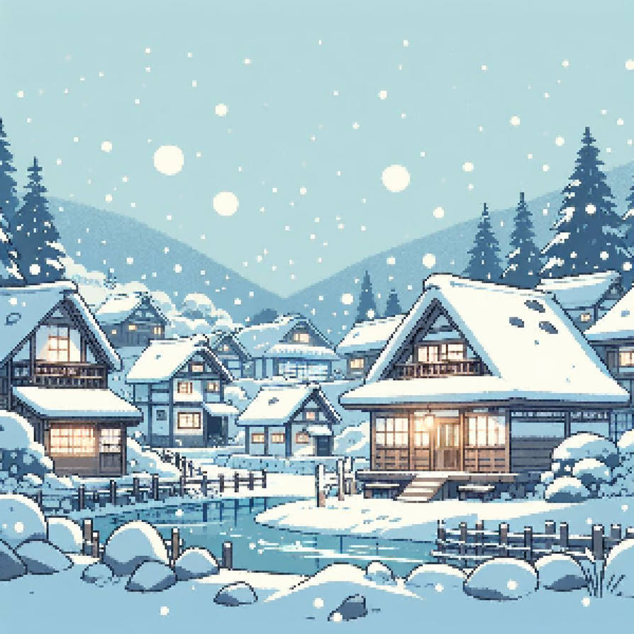 Snowy Town by MzJAD on DeviantArt