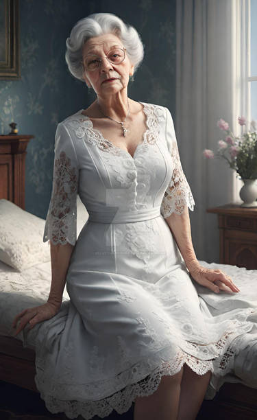 Grandma In White Dress Babe Model Woman Lady Old By VelvetHarePURE On grandma-in-white-dress-babe-model-woman-lady-old-by-velvetharepure-on