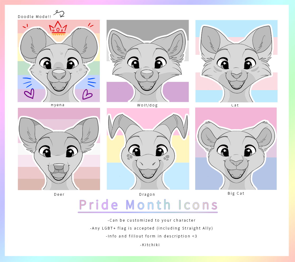 Pride Icon YCHs!! -UNLIMITED SLOTS!!