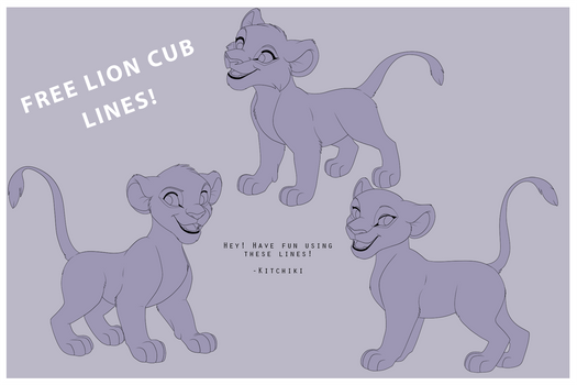 Lion King Cubs -FREE LINEART-