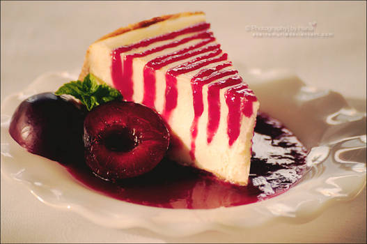 Goat Cheese Cheesecake with Plum Sauce