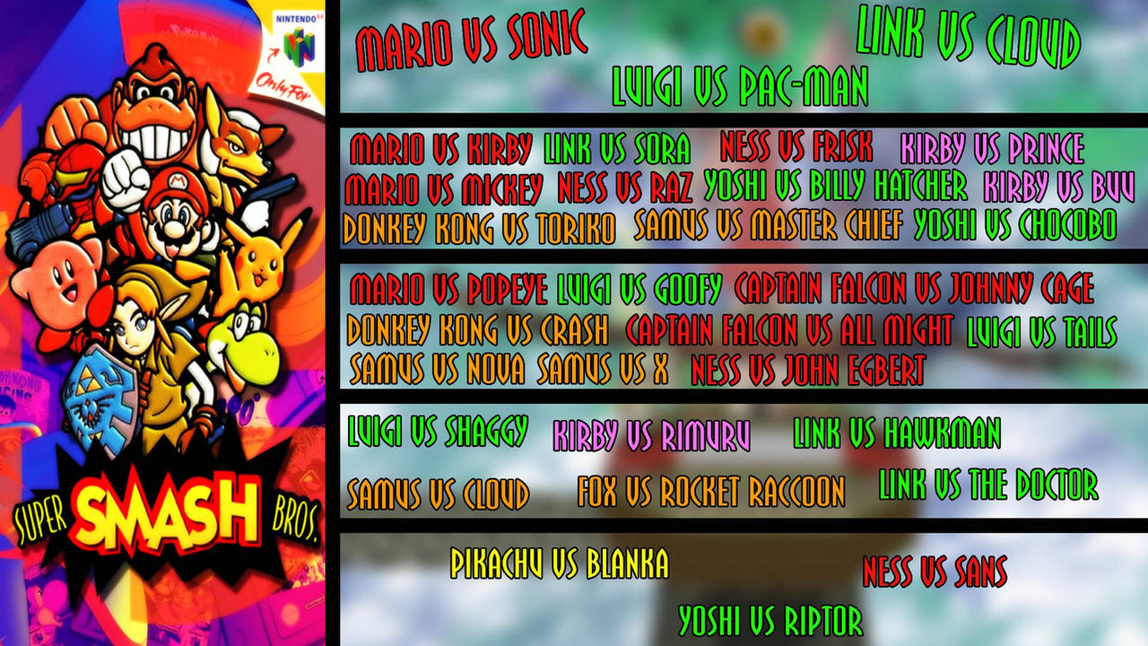 Matchup Notes Smash Super Smash Bros. 64 Matchup Tier List by LandonTalksALot on DeviantArt