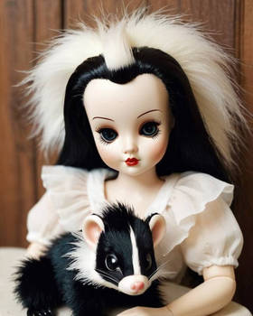 Doll and skunk