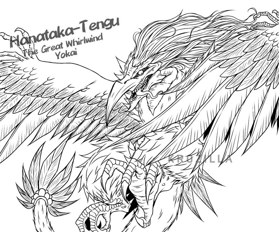 Hanataka-Tengu, The Great Whirlwind Yokai by Krozilla on DeviantArt