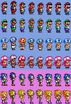 Everyone in Mario Styles 3 (Sega Genesis)