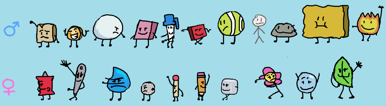 Genderless Bfdi Males and Females of BFDI by Abbysek on DeviantArt