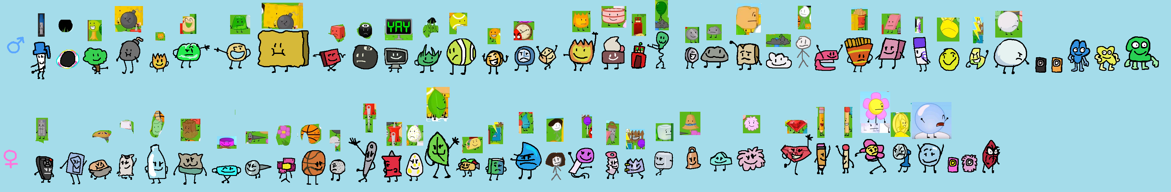 Originals and Redesigns of BFDI Pack by Abbysek on DeviantArt