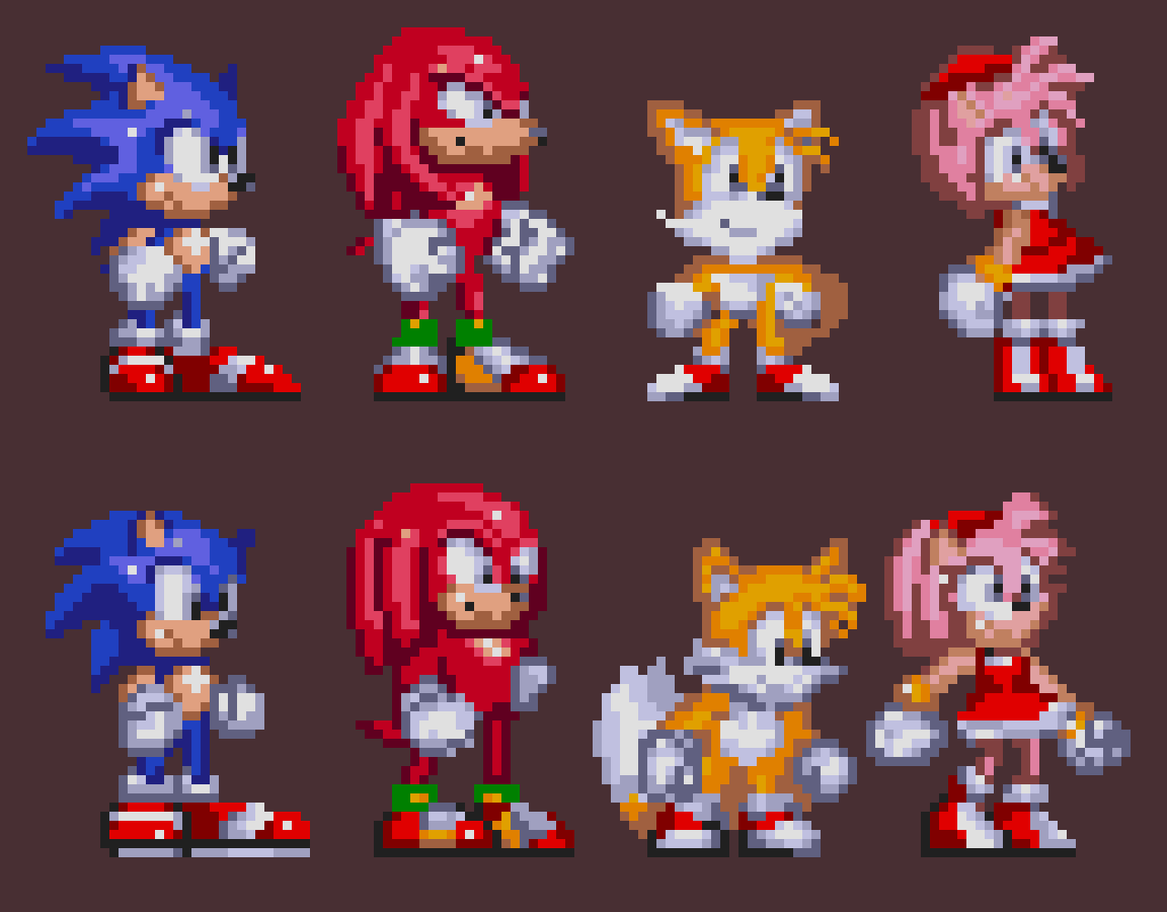 Lapper on X: Sonic sprites from each genesis game with the palettes from  each genesis game.  / X