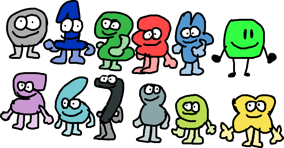 Bfdi Numbers Color Code BFB All Numbers by Abbysek on DeviantArt