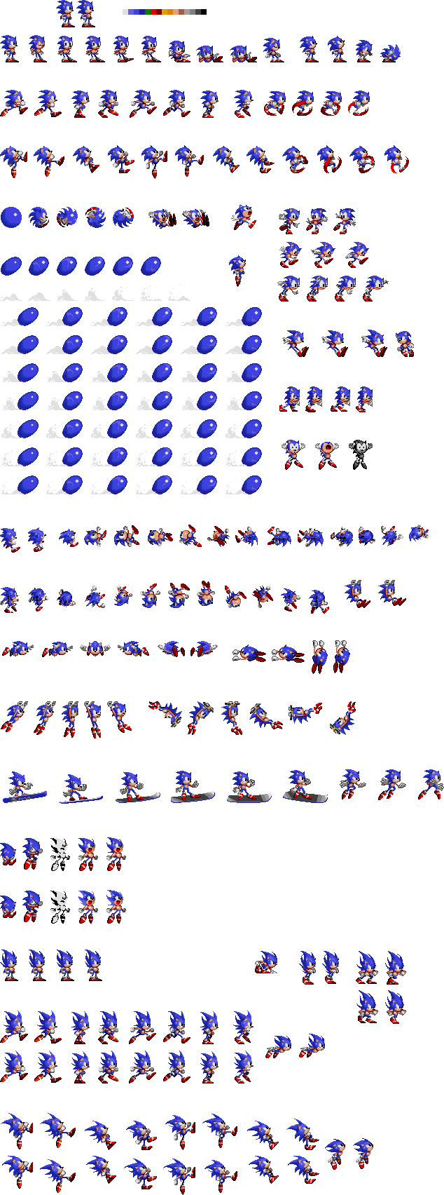 Pixilart - sonic simple sprite sheet by Tuxedoedabyss03