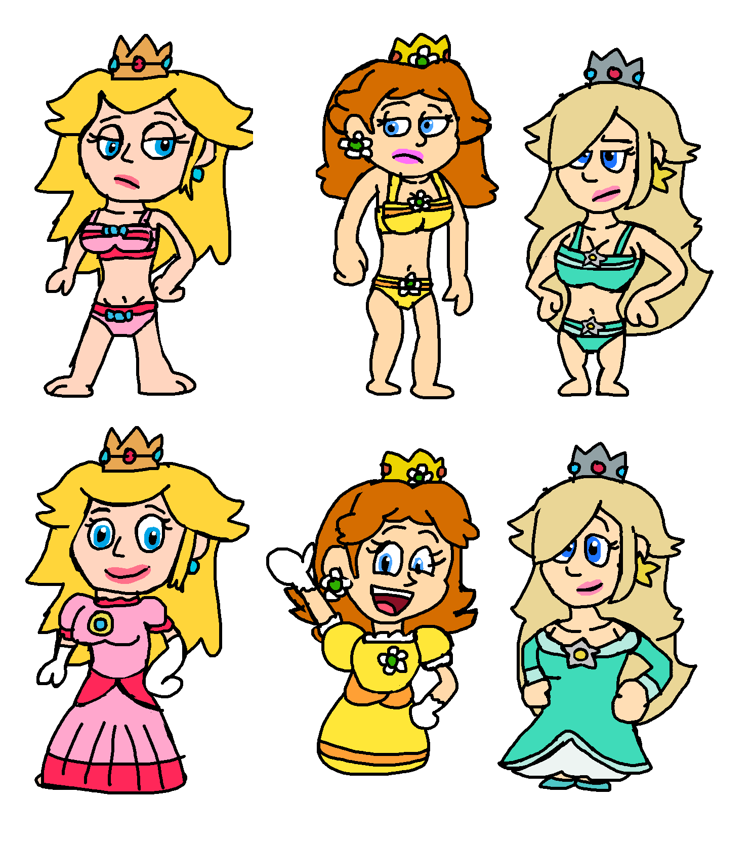 Super Mario Princesses with their underwear by Abbysek on DeviantArt