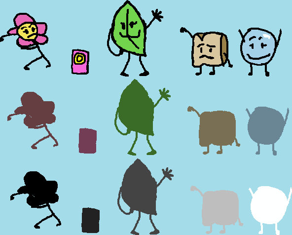 5 Dead BFDI Characters but Ascending Order by Abbysek on DeviantArt
