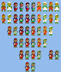 SMB1 Fusion Mario and Luigi in Styles and Palettes by Abbysek on DeviantArt