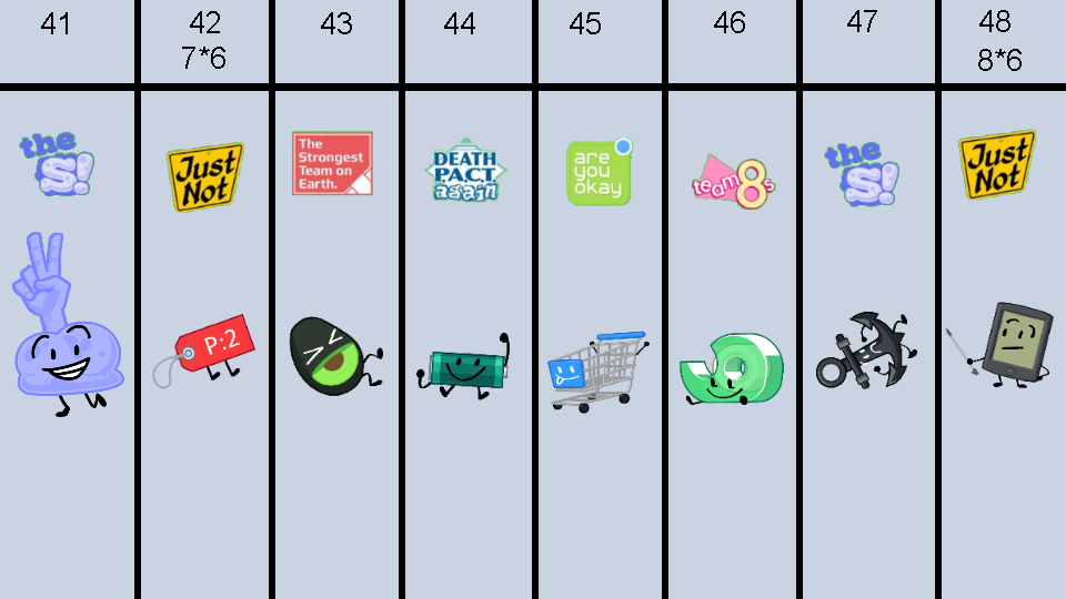BFDI TPOT 1 Customs - If 8 Debuters in 6 Teams by Abbysek on DeviantArt