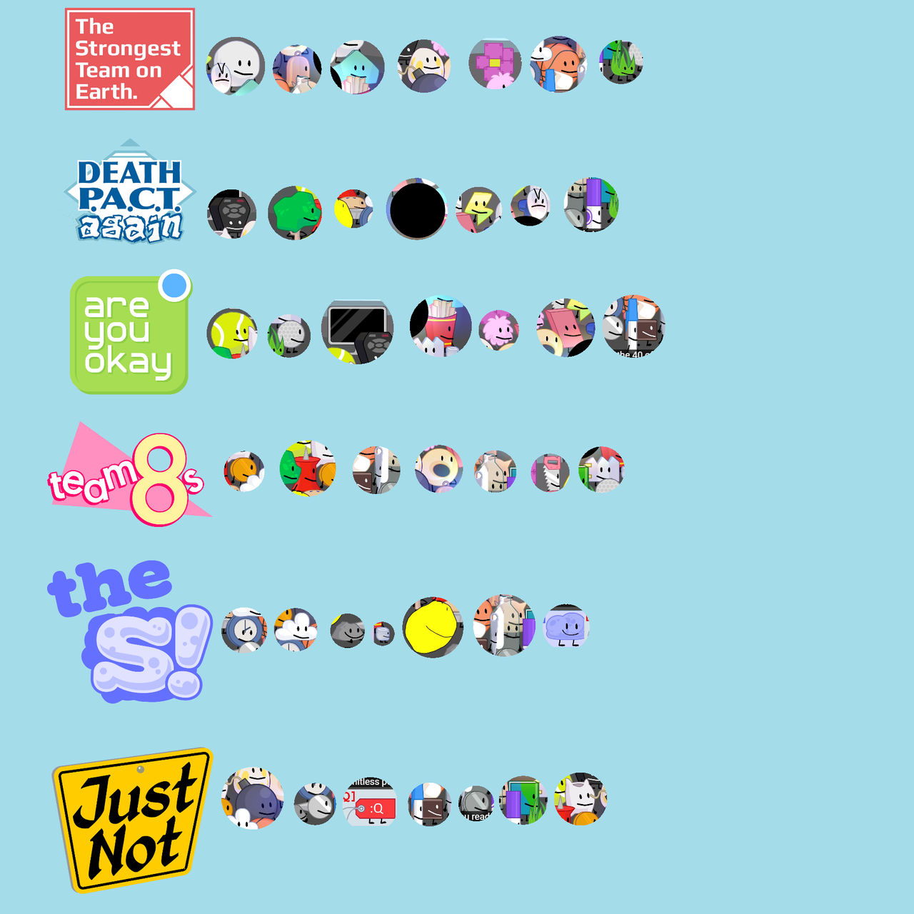 BFDI TPOT Teams with Contestants by Abbysek on DeviantArt