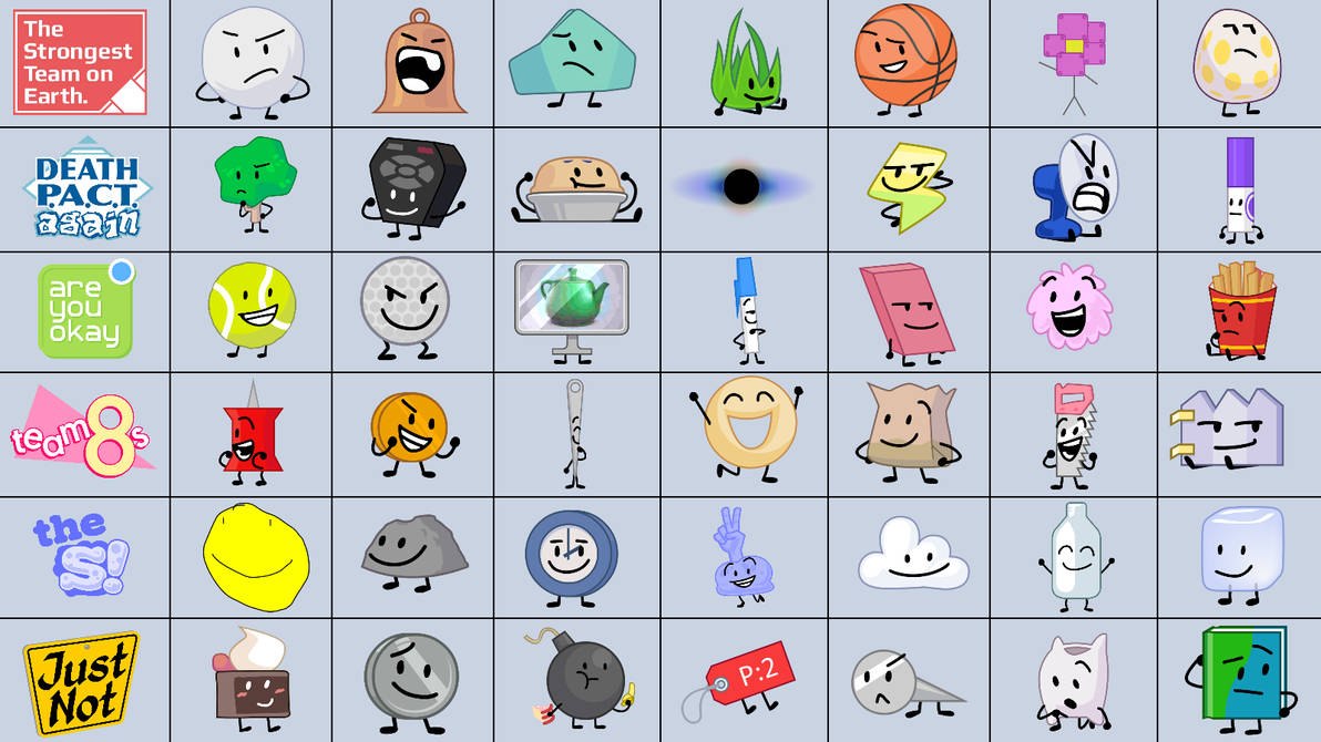 BFDI TPOT Intro Contestant Cast in Teams Alt by Abbysek on DeviantArt