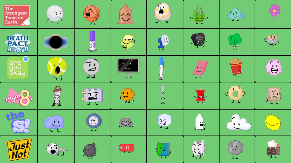 Post-Split BFDI TPOT's 7 Members in 6 Teams v2 by Abbysek on DeviantArt