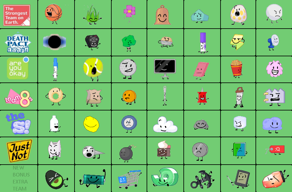 Post-Split BFDI TPOT's 7 Members in 6 Teams v3 Arr by Abbysek on DeviantArt