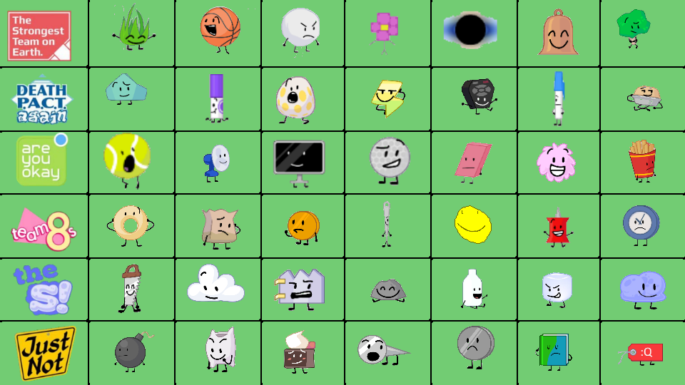June 25, 2021 - BFDI TPOT's 7 Members in 6 Teams ( by Abbysek on DeviantArt