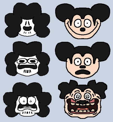 Sr Pelo and Mokey's Faces in Front View by Abbysek on DeviantArt