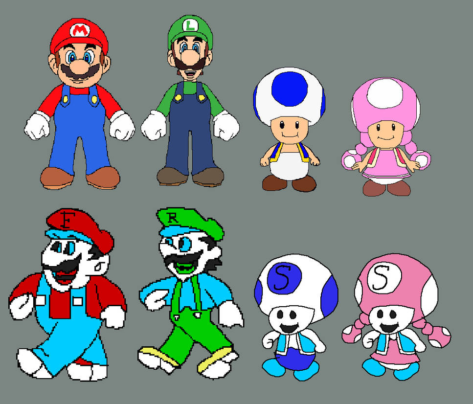 Fortran-Ragamiicho styled SMM2 ML's Toad and Toad by Abbysek on DeviantArt