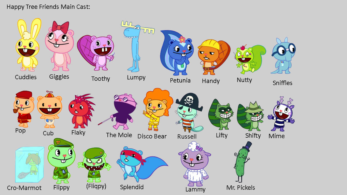 Which Happy Tree Friends Character Are You Happy Tree Friends Main Cast Characters by Abbysek on DeviantArt