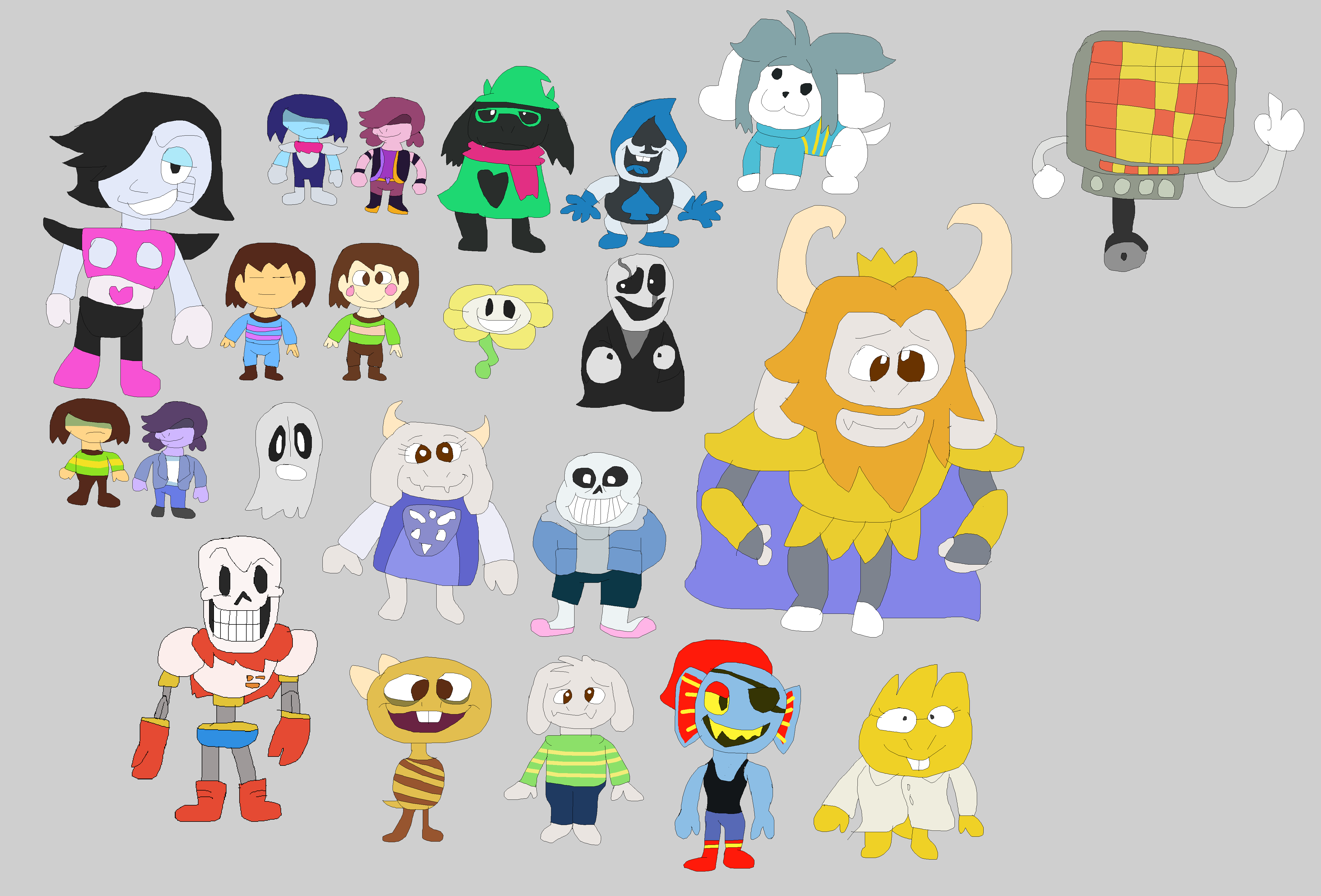 Another drawing of Undertale characters., Undertale