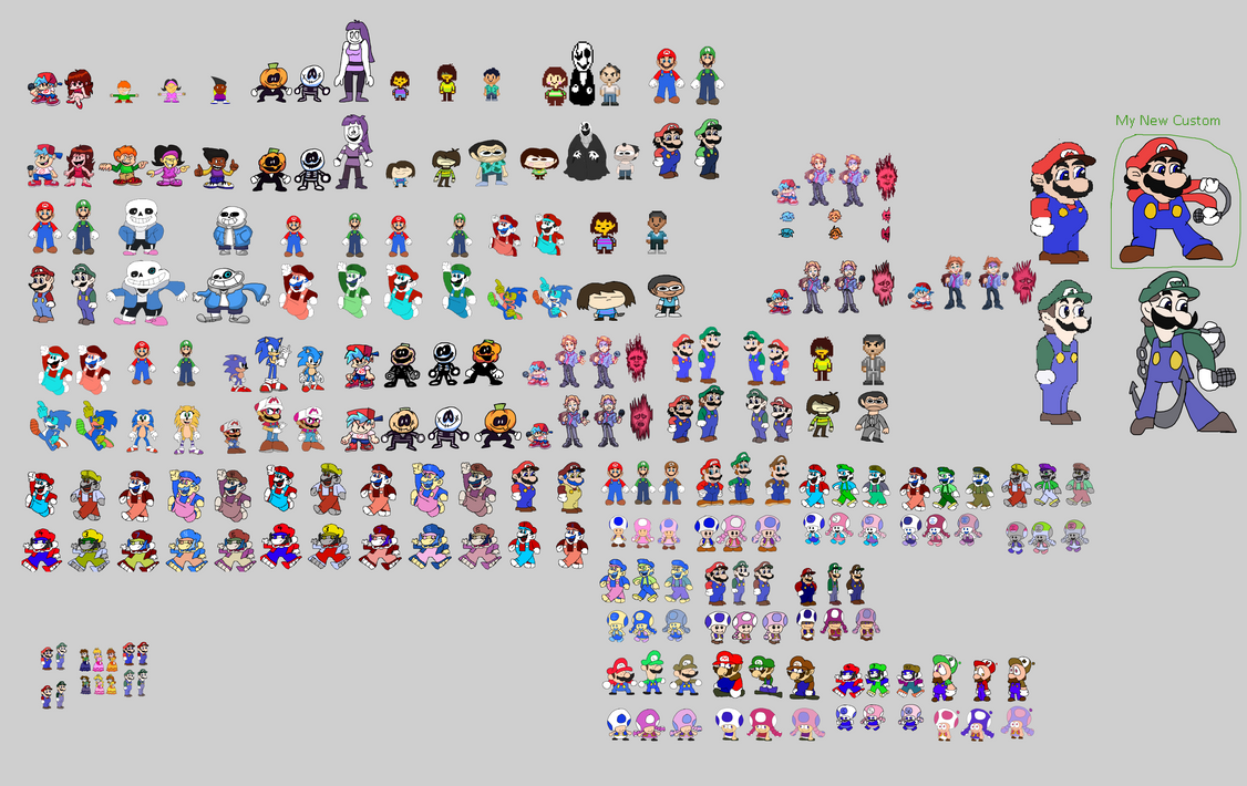 Character Conversions (FNF, Mario, Sonic, Undertal by Abbysek on DeviantArt
