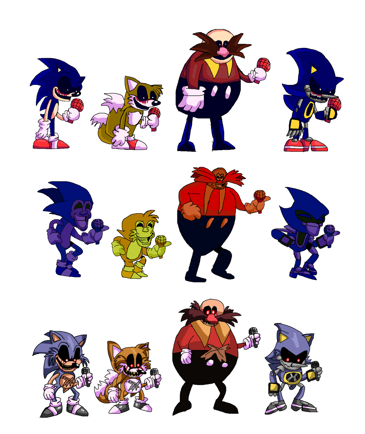 Drawing - Sonic.EXE, Majin Sonic and Lord X Styled by Abbysek on DeviantArt