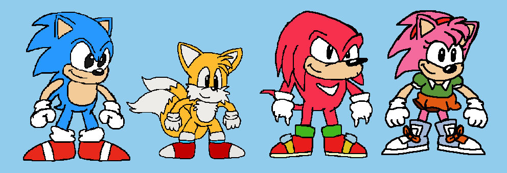 Drawing - Sonic Tails Knuckles Amy of Classic by Abbysek on DeviantArt