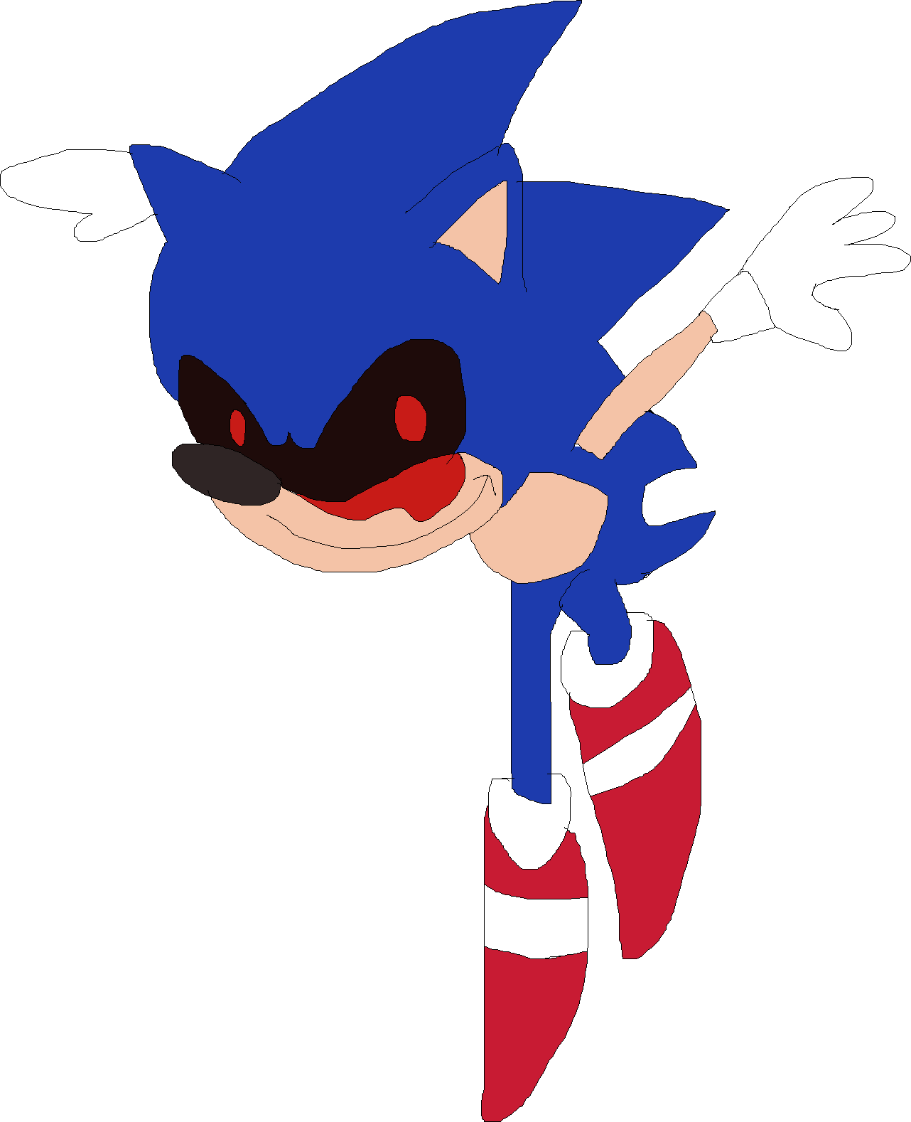 Redrawn and Traced Drawing - Sonic.exe Jump by Abbysek on DeviantArt