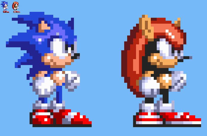 A quick sprite animation I made on my phone, Sonic & Mighty! : r