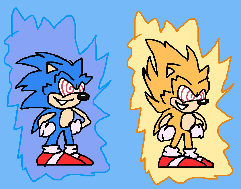 Sonic 2 Drawing styled Fleetway Super Sonic from V by Abbysek on DeviantArt