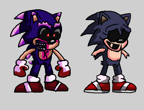 Old, New and Combined Sonic.Exe, Majin Sonic and L by Abbysek on