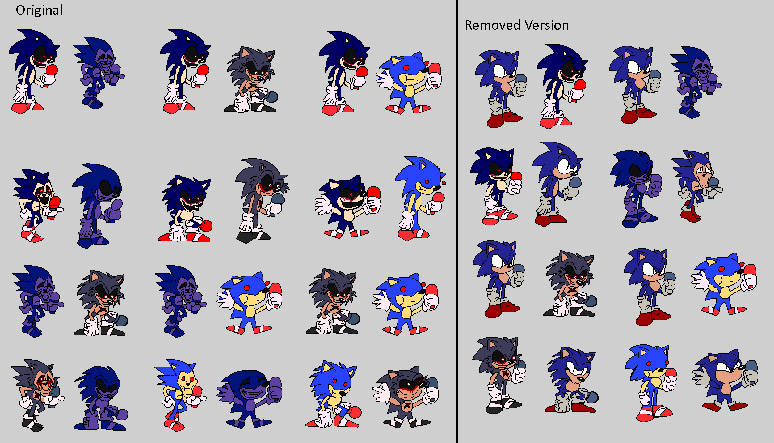 Alguns Sprites para meu mod de FNF do Sonic