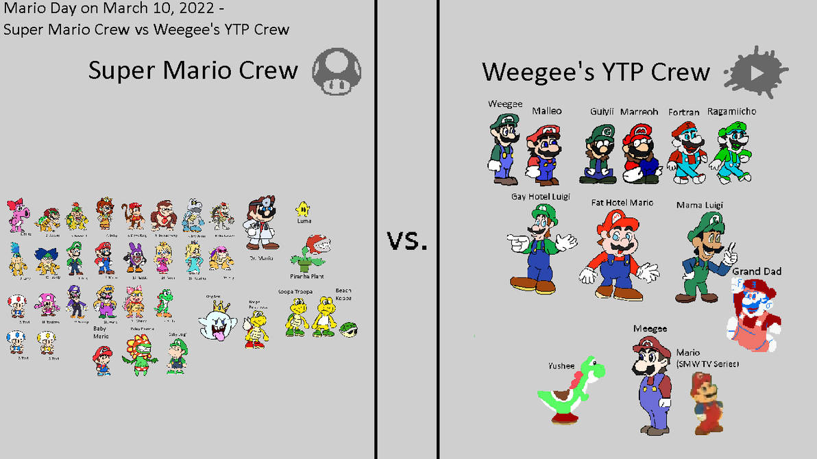 Mario Day on March 10, 2022 - Super Mario Crew vs by Abbysek on DeviantArt