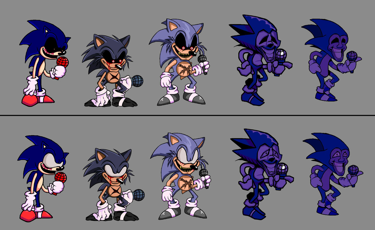 V2 Sonic.EXE, Lord X and Majin Sonic Uncanny Phase by Abbysek on