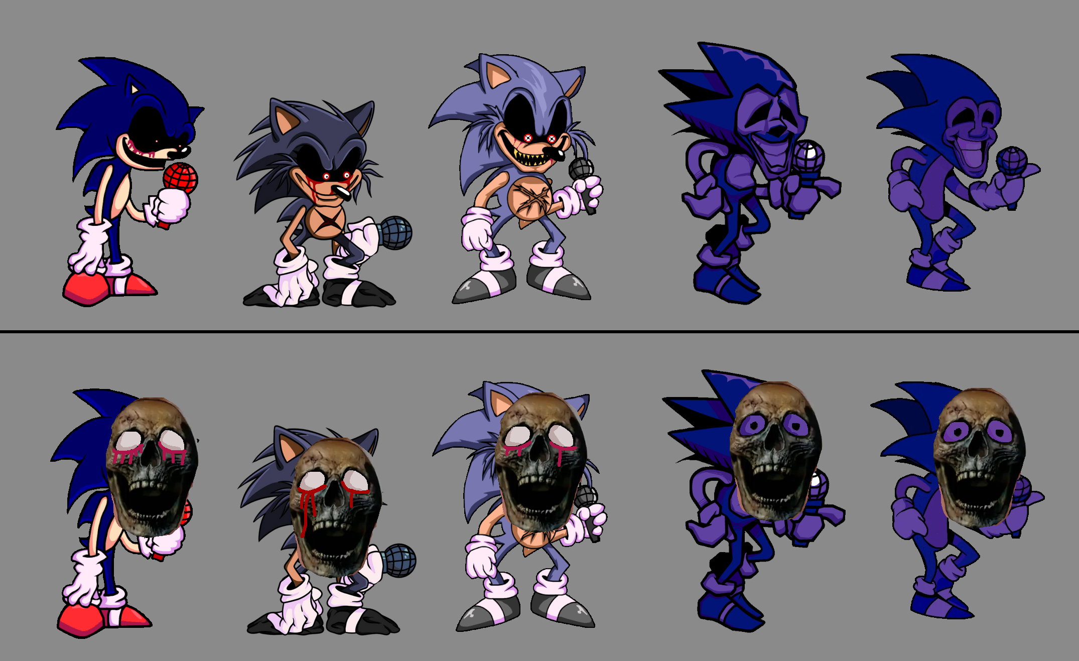 V2 Sonic.EXE, Lord X and Majin Sonic Uncanny Phase by Abbysek on