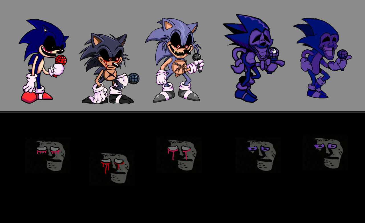 V2 Sonic.EXE, Lord X and Majin Sonic Uncanny Phase by Abbysek on
