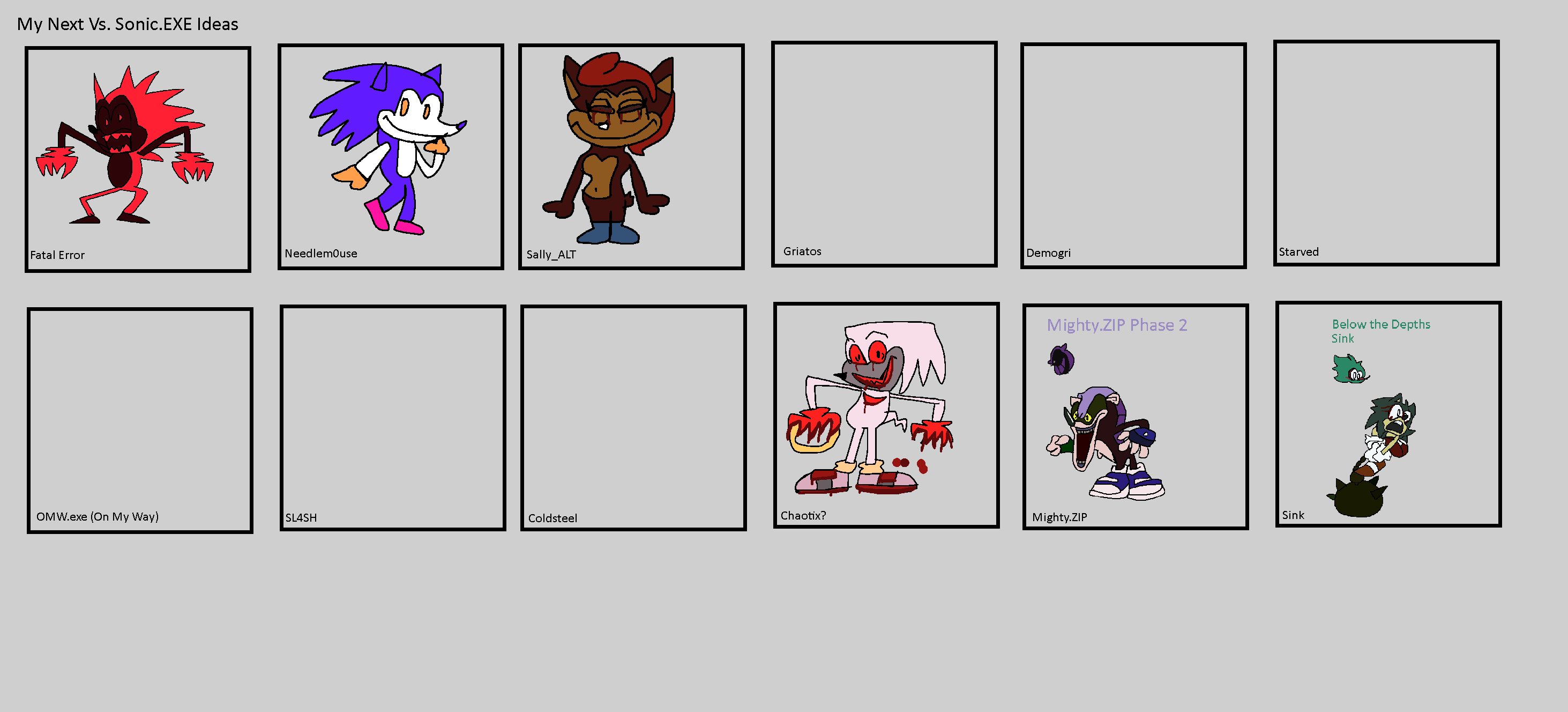 I drew all 2.5 characters in vs Sonic.exe as a goodbye to what in