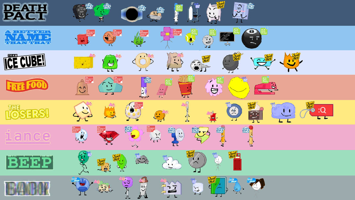 8 Team All 67 in BFB Pre-Split Season 4a with BFDI by Abbysek on DeviantArt