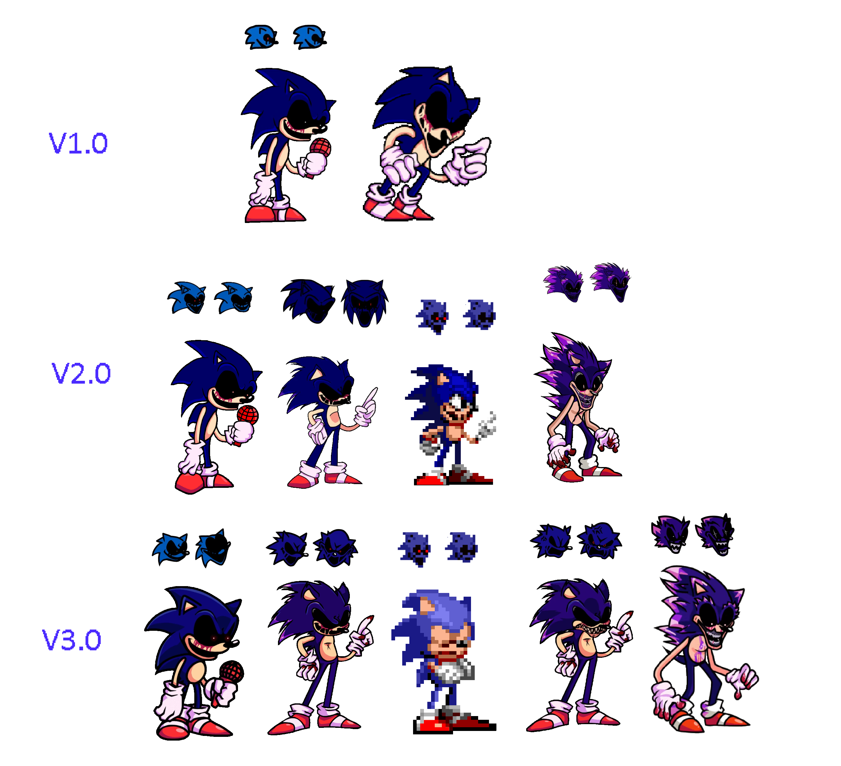 SonicExe sprite sheet (fnf style/sonic3 style) pt1 by DrSuNsHiNe05 on  DeviantArt