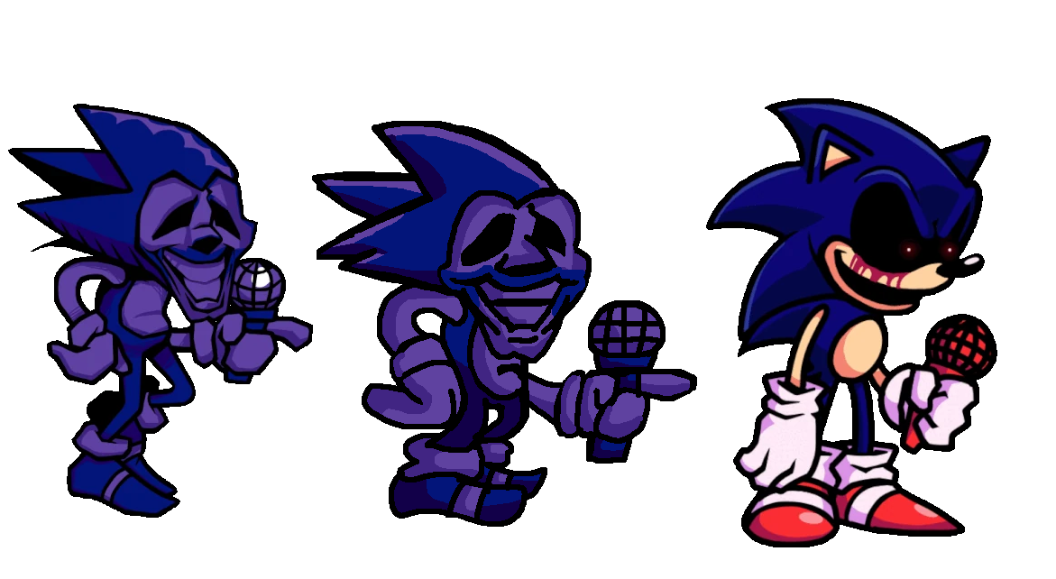 The evolution of VS. Sonic.exe's Majin Sonic from pre-August 2021