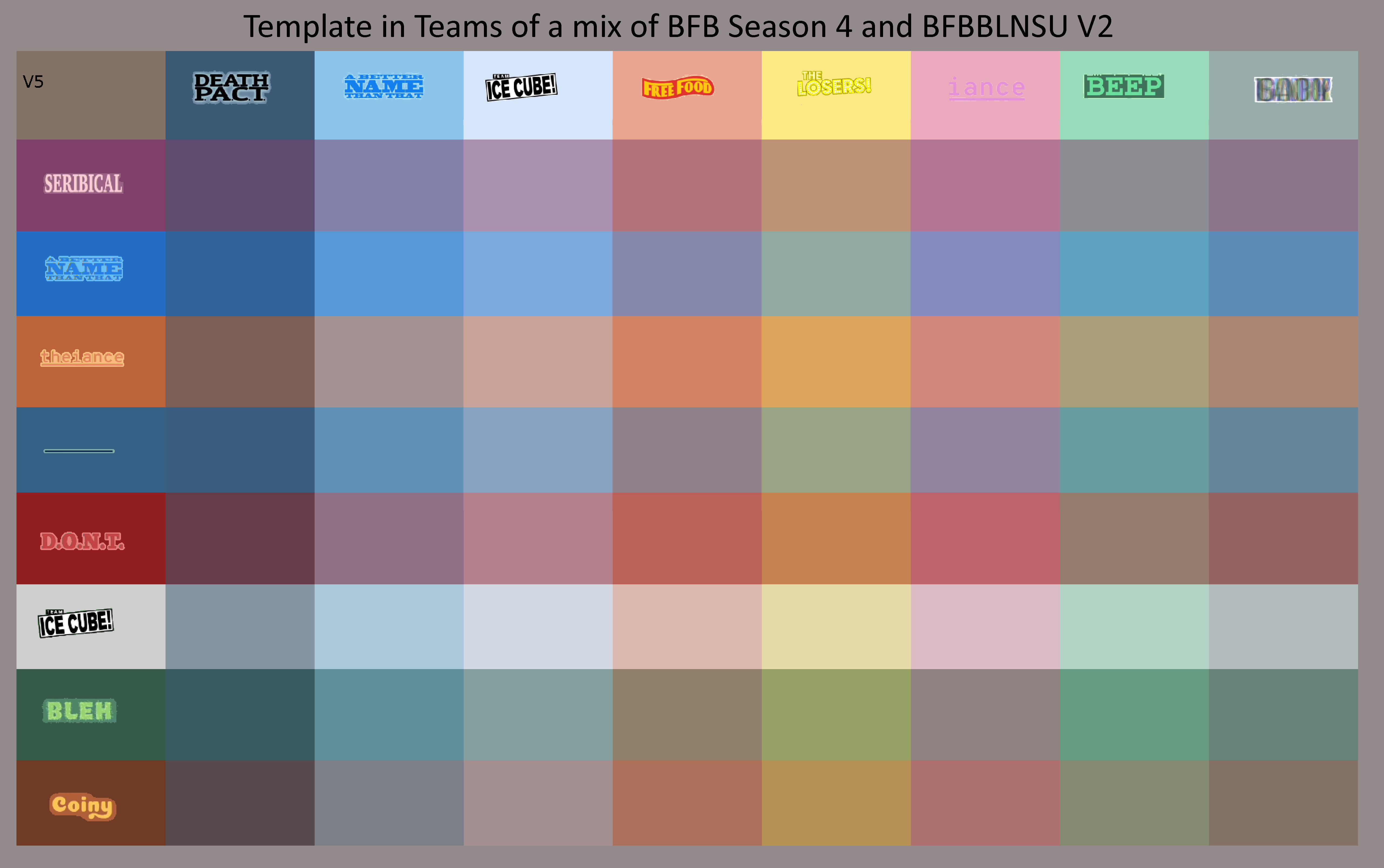 Bfb Generator Template in Teams of a mix of BFB Season 4 and BFB by Abbysek on DeviantArt