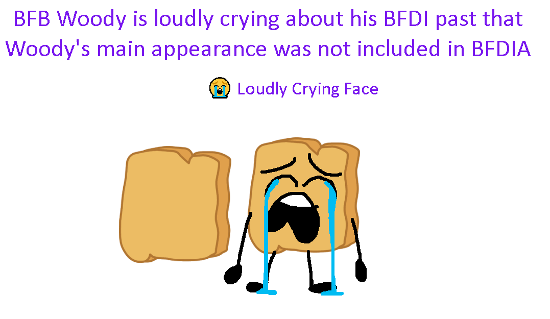 Two Crying Bfdi BFB Woody is loudly crying about his BFDI past tha by Abbysek on DeviantArt