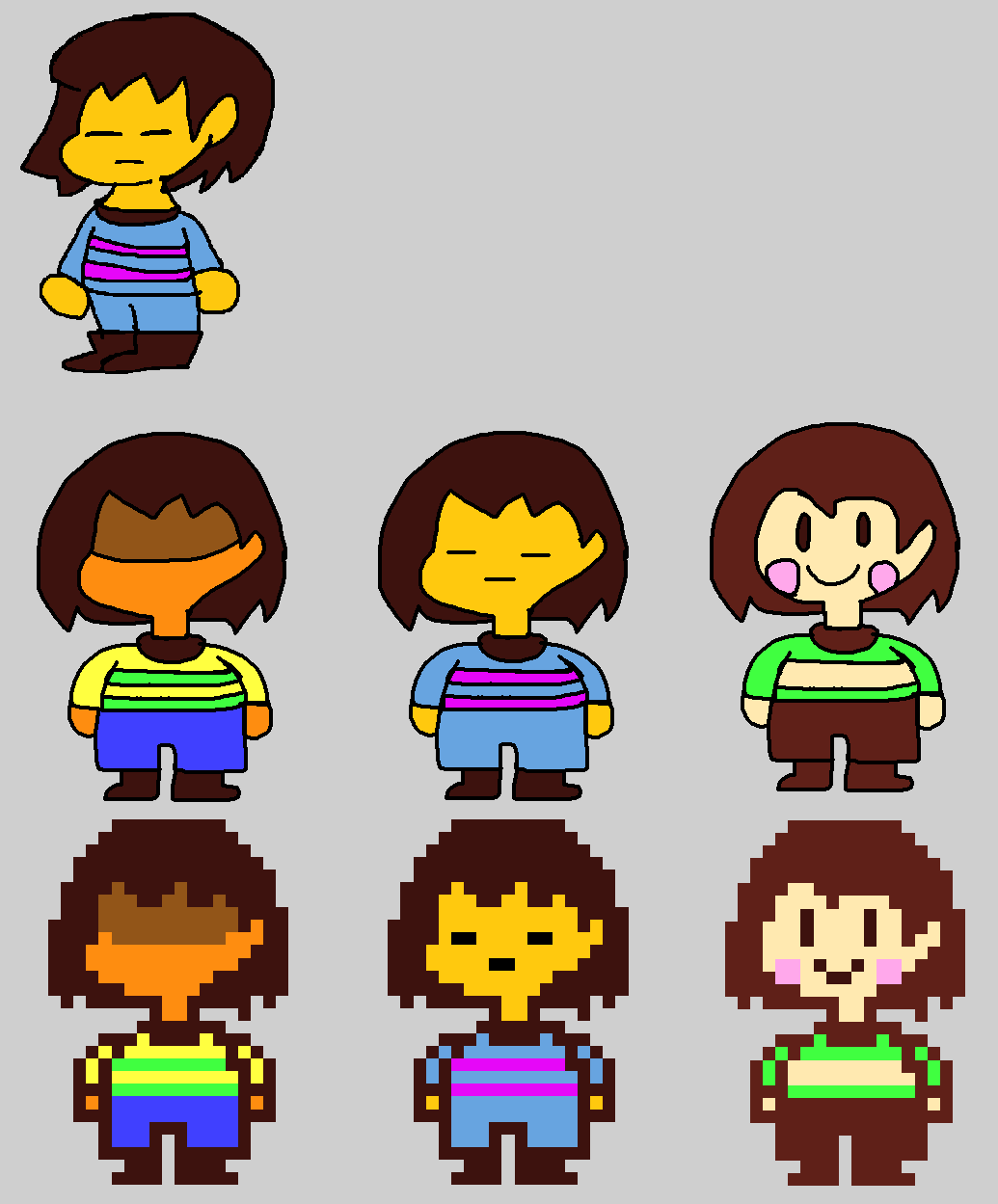 Undertale Child Retraced Undertale Unused Human, Frisk and Chara by Abbysek on DeviantArt