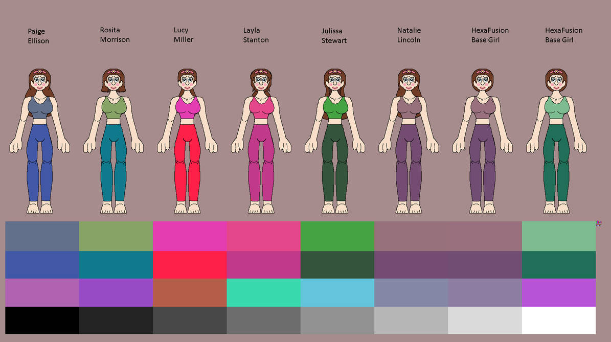 Six girls with two bases, she wears her crop top 8 by Abbysek on DeviantArt